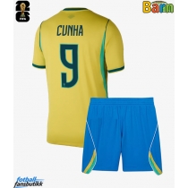 Brasil Matheus Cunha #9 Hjemmedraktsett Barn VM 2026 Kortermet (+ Korte bukser)